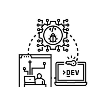 software desarrollador depuración variantes y validando código errores vector