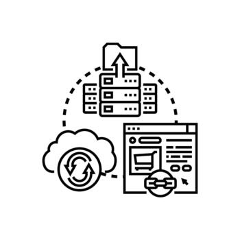 mezcla datos servidor gerente nube almacenamiento web rango servicios vector