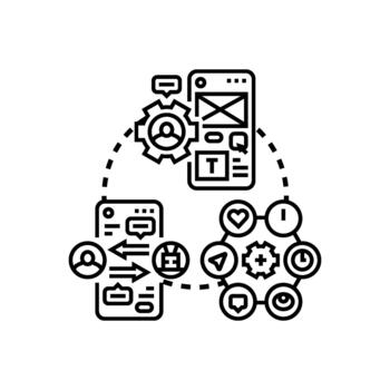 humano centrado interfaz diseñador optimizando conjunto de estilos usuario experiencia vector