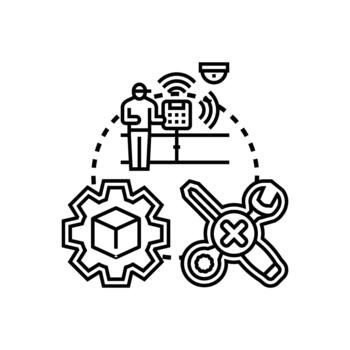 Installing system software process concept technology mix vector