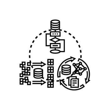 Structured data multistyle processing organization concept vector