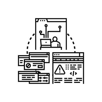 concepts Software troubleshooting process system problem solving vector