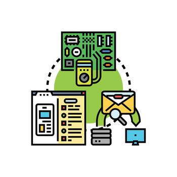 exitoso formas unidad pruebas. proceso software desarrollo concepto vector