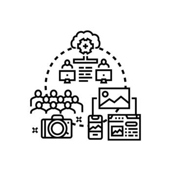 Coordinated image composition process developing visual content vector