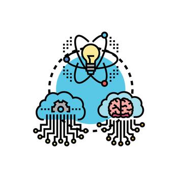 Cognitive computing technology developing artificial intelligence ideas vector