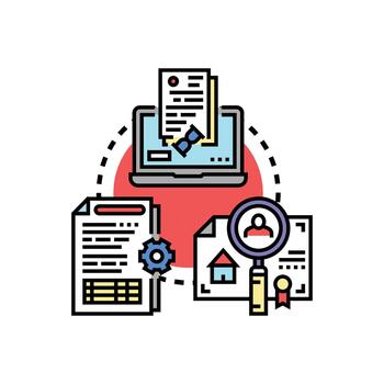 solicitud auditoría exitosamente moderno Procesando datos documentos vector