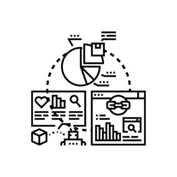 analítico perspectivas con datos visualización informática proceso vector