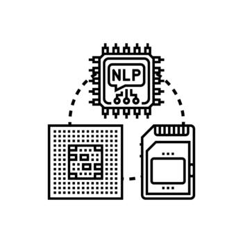 Artificial intelligence processing speech and digital memory data concepts vector