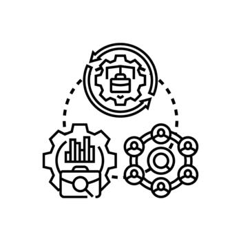 Continuous process improvement loop optimizing business workflow vector
