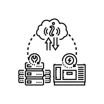 principal datos almacenamiento centros nube informática mínimo concepto vector