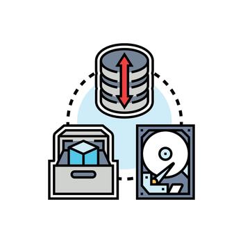 simplificado almacenamiento uso optimizando datos administración concepto vector