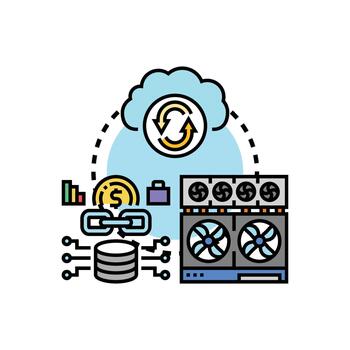 datos centrar administración operando seguro nube informática vector