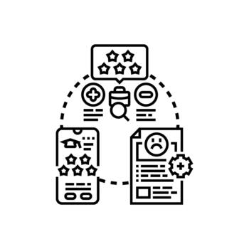 mirar código rango revisión flujo de trabajo concepto para software desarrollo vector