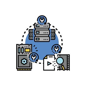 Data erasure processing digital information security concept forms vector