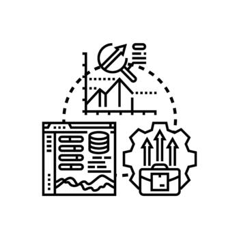 Visualizing continuous system metrics data analysis process multipack vector