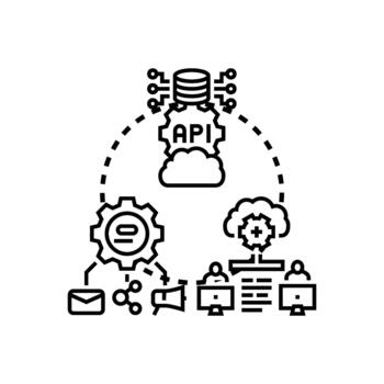 software despliegue proceso concepto con nube informática vector