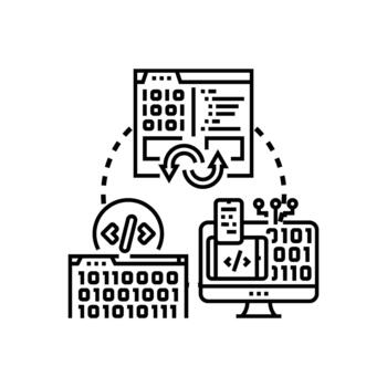 temprano computadora código idioma mínimo. programación traductorio sistema vector