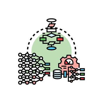 Learning methodology process for artificial intelligence development vector