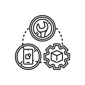 No code. app creation software development process diagram multipack vector
