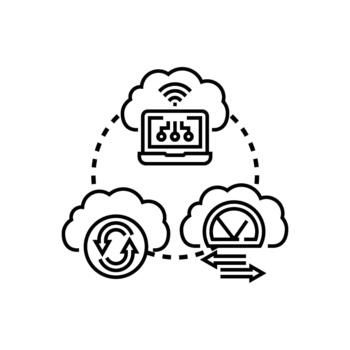 nube Servicio despliegue formas plataforma software desarrollo vector