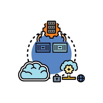 Microservices architecture visualizing modern software development forms vector