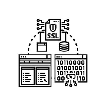 Secure website source data protection concept multistyle vector