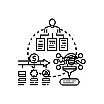 modern Task processing pack sequence workflow steps. icon vector