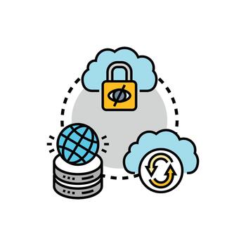 privado nube paquete Procesando infraestructura seguridad concepto vector