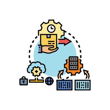 devops continuo entrega orquestación proceso. concepto vector