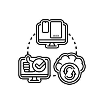 adaptable software diversidad interfaz concepto con diseños sensible informática vector