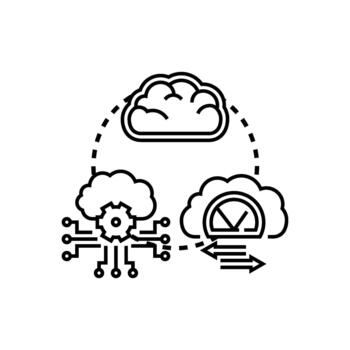 nube informática multiestilo tecnología red Procesando datos variaciones ilustración vector