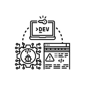Incomplete. software testing causing development bugs vector