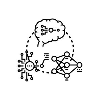 Neural network developing artificial intelligence machine learning edition solution vector