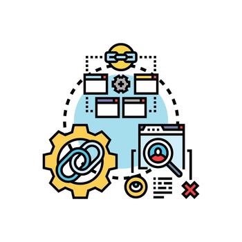 Hyperlink click rate analysis optimization process simplified vector