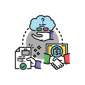 Problem solving process finding business solution concept styles vector