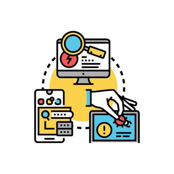 Bug types management simplified reporting software development process vector