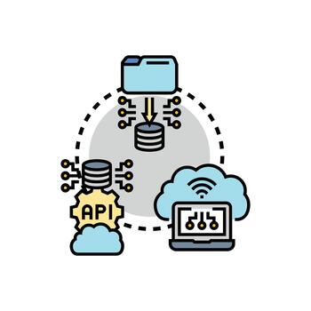 nube servidor base de datos malla estilos informática datos red formas vector