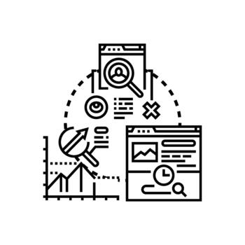 actuación analítica concepto desarrollando estilos negocio eficiencia datos vector