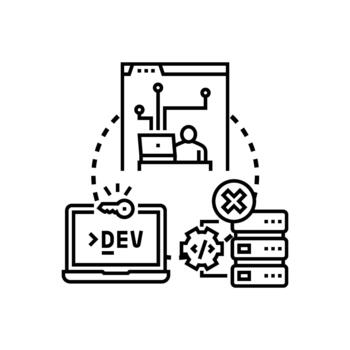 Debugging software process fixing coding styles errors icon vector