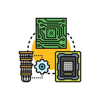 computadora procesador diseño componente Ingenieria variaciones proceso mira vector