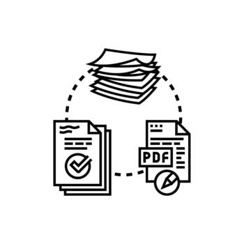 documento formas administración proceso edición comprobación archivos vector
