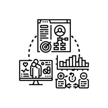 Predictive analytics timeline visualizing data forecasting range strategy vector