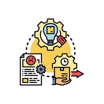 Case workflow series process problem solving concept vector
