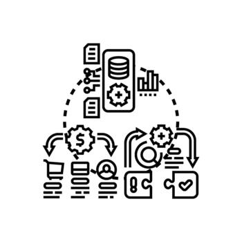 negocio proceso inteligencia optimizando rango digital flujo de trabajo proceso vector