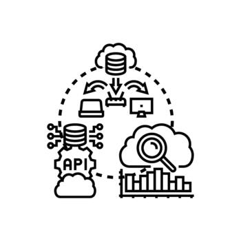 Cloud infrastructure operations managing data processing variations ecosystem vector
