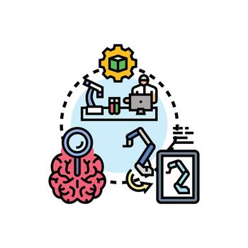 Tech designs driven creativity process developing artificial intelligence concept vector