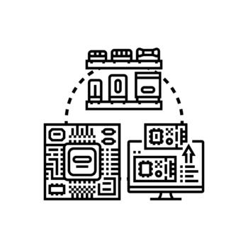 Electronic circuit edition element layout developing engineering technology vector