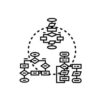 diagrama de flujo codificación proceso. algoritmo desarrollo concepto vector