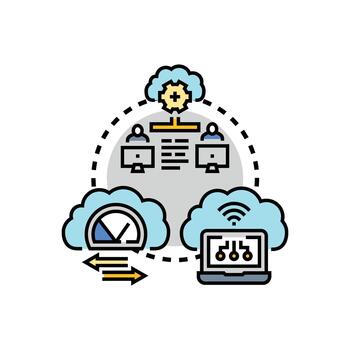 Interoperable cloud infrastructure managing diverse digital services vector