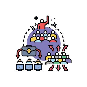 range Team achieving shared objective with collaborative workflow vector